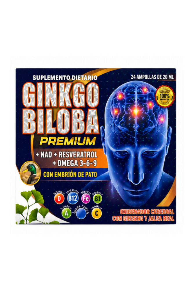 GINKGO BILOBA PREMIUM TERAPIA  X24 AMPOLLAS