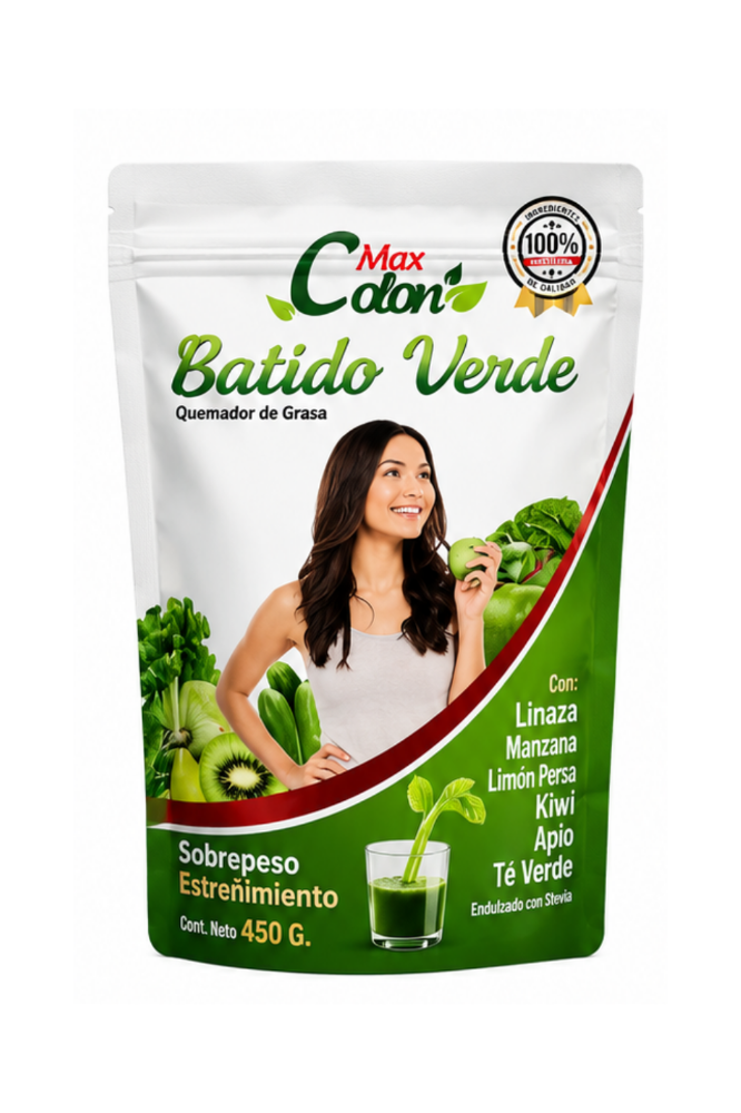 MAX COLON BATIDO VERDE FIBRA 450g (FUNDA)