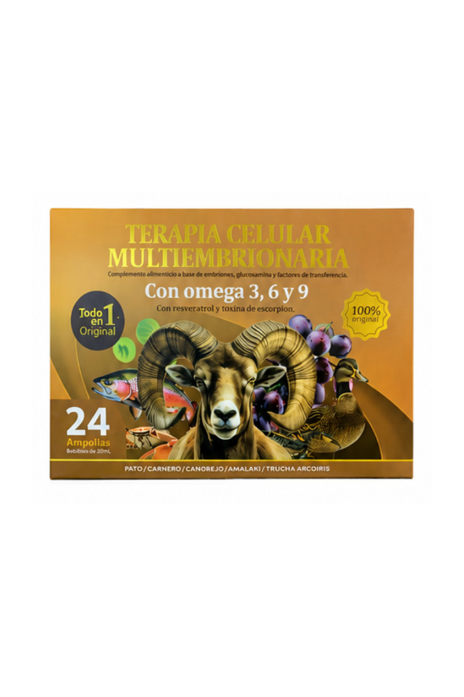 TERAPIA CELULAR MULTIEMBRIONARIA X24 AMPOLLAS.