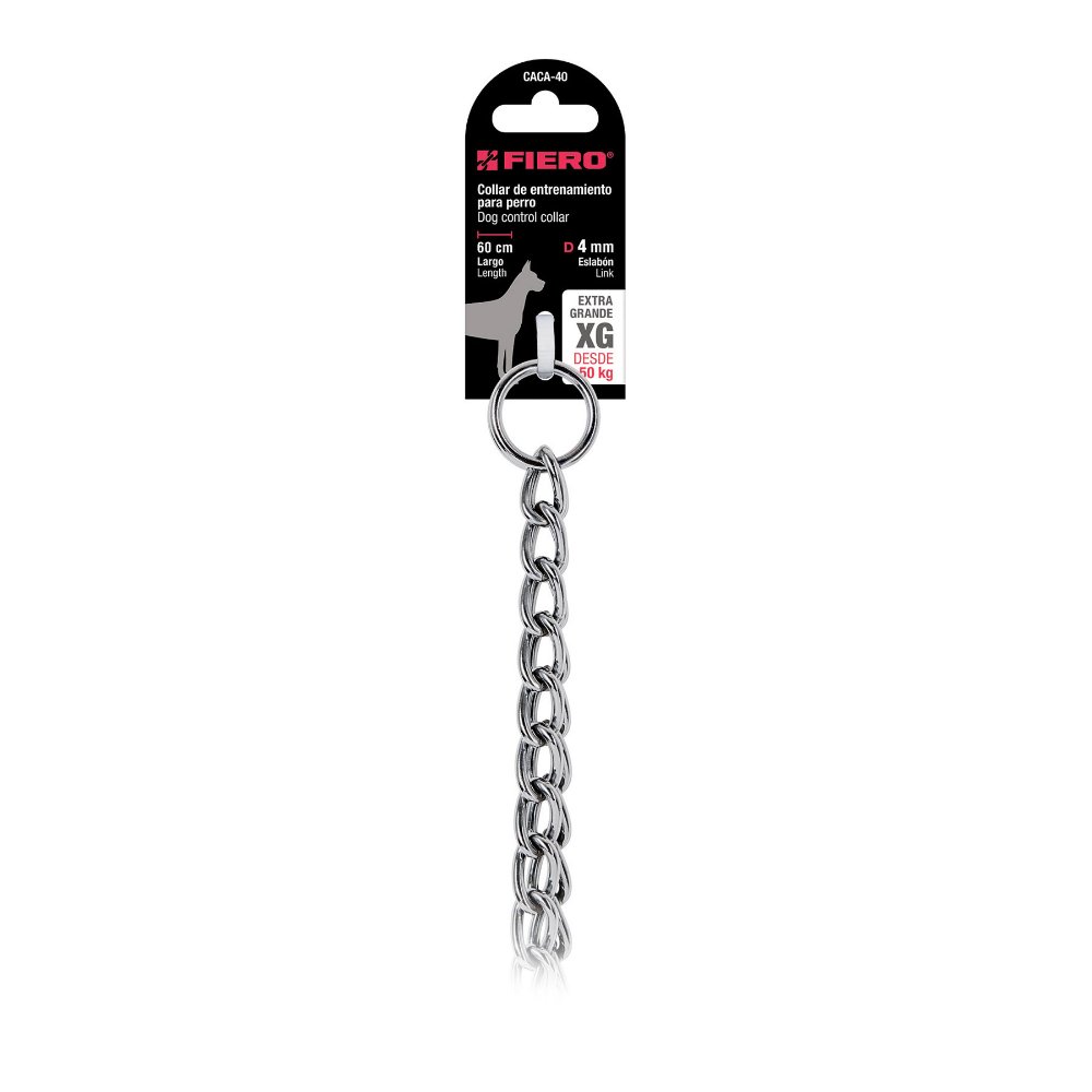 Collar de entrenamiento para perro, 60 cm, eslabón de 4 mm  44293