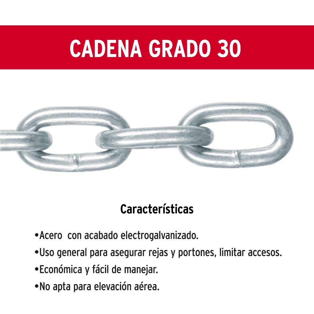 Bolsa con 2 metros de cadena galvanizada de 3/16", FIERO  40970