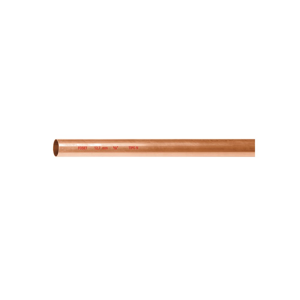 Metro de Tubo rígido de cobre 1/2" tipo "N", 0.5kg, FOSET  48151
