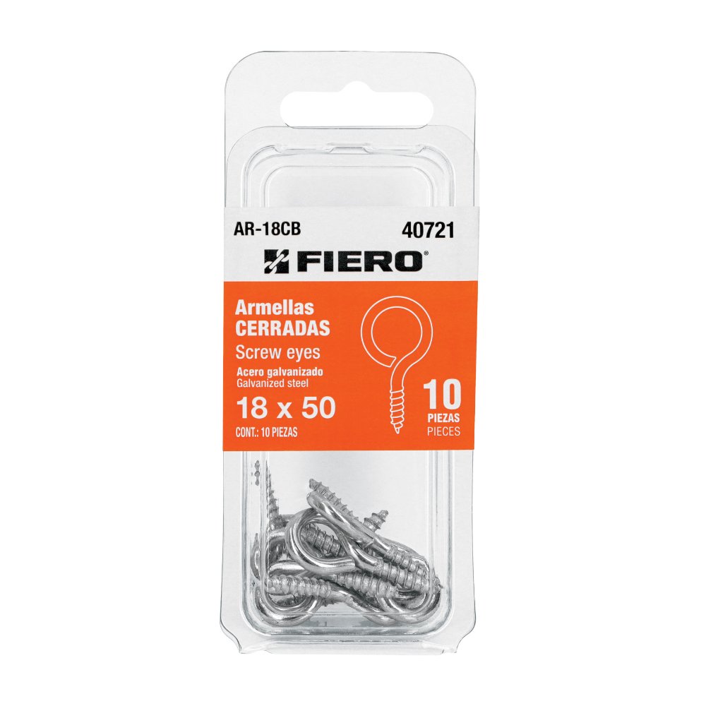 Blíster con 10 armellas cerradas de 18 x 50, FIERO  40721