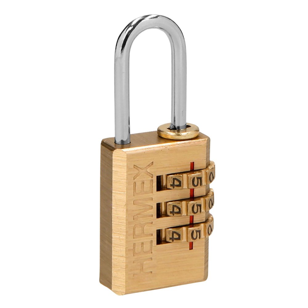 Candado de combinación 20 mm cuerpo de latón en blíster  43346