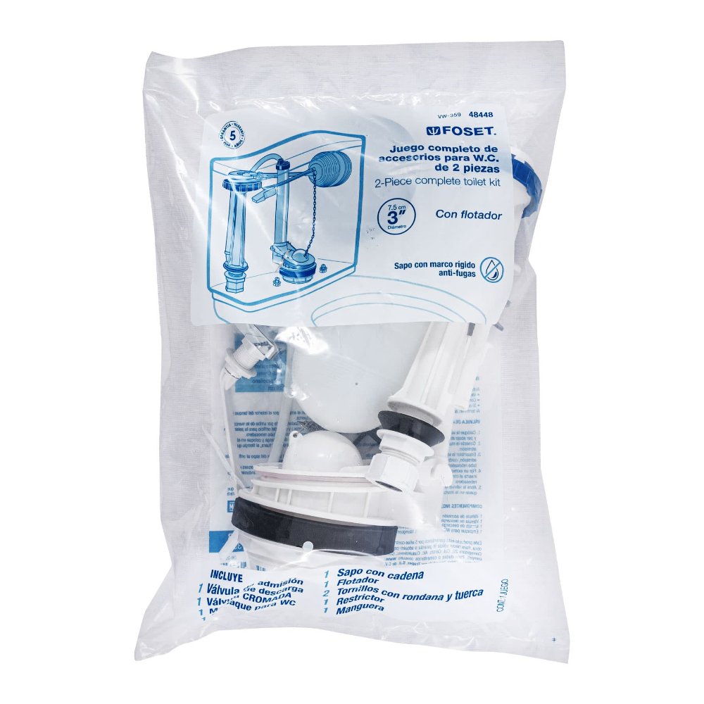 Juego de accesorios para WC, 3" flotador tradicional, FOSET 48448