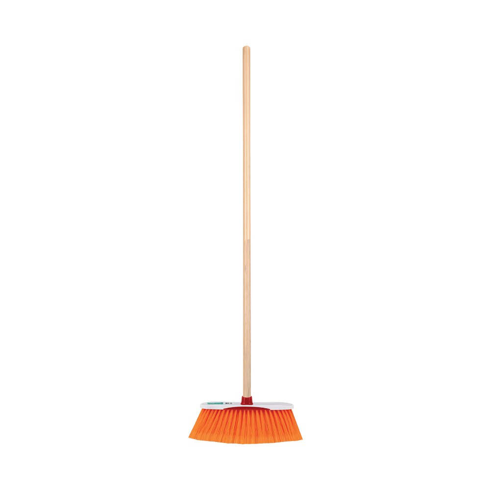 Escoba estándar extrasuave cerdas de PET, bastón de madera  57030