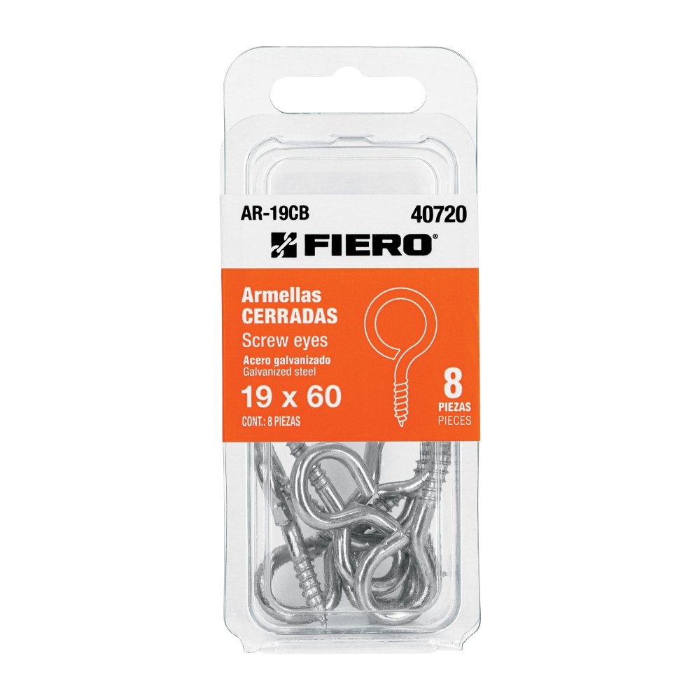 Blíster con 8 armellas cerradas de 19 x 60, FIERO  40720