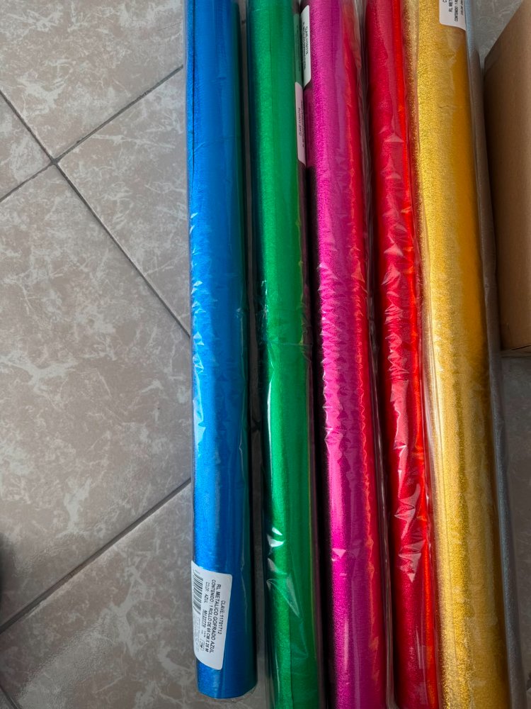 Papel gofrado metálico mts