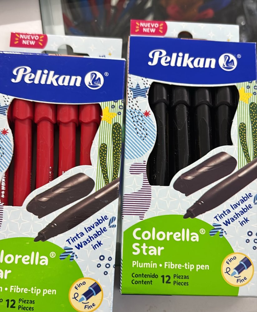 Plumón Pelikan rojo-negro
