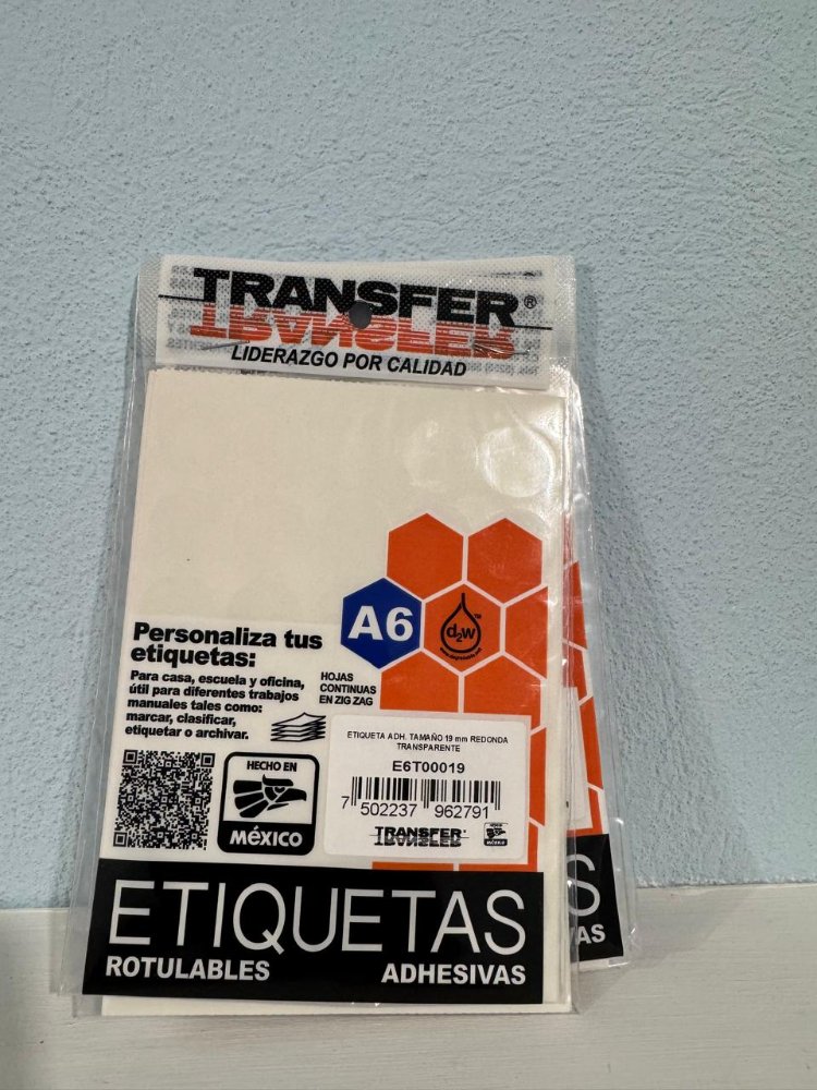 Etiqueta redonda transparente