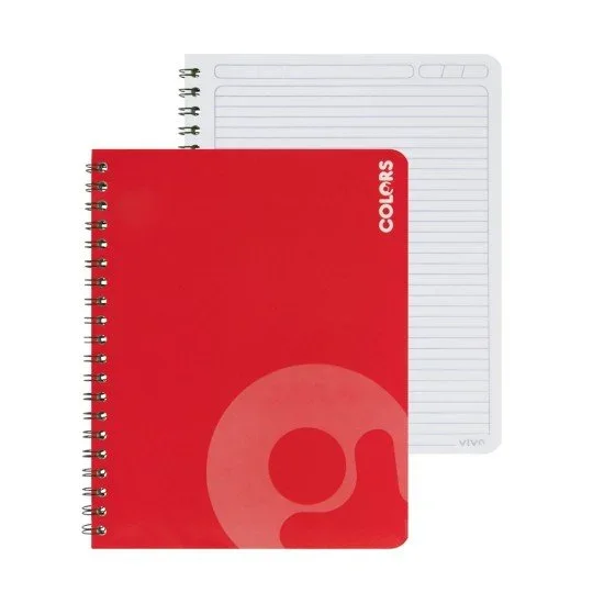 CUADERNO DOBLE ANILLO VIVO 100H 239956 RAYADO