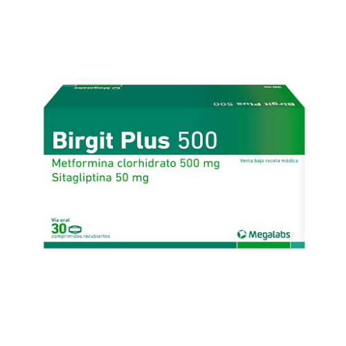 BIRGIT PLUS 500MG/50MG (METFORMINA/SITAGLIPTINA) X 30COMP MEGALABS