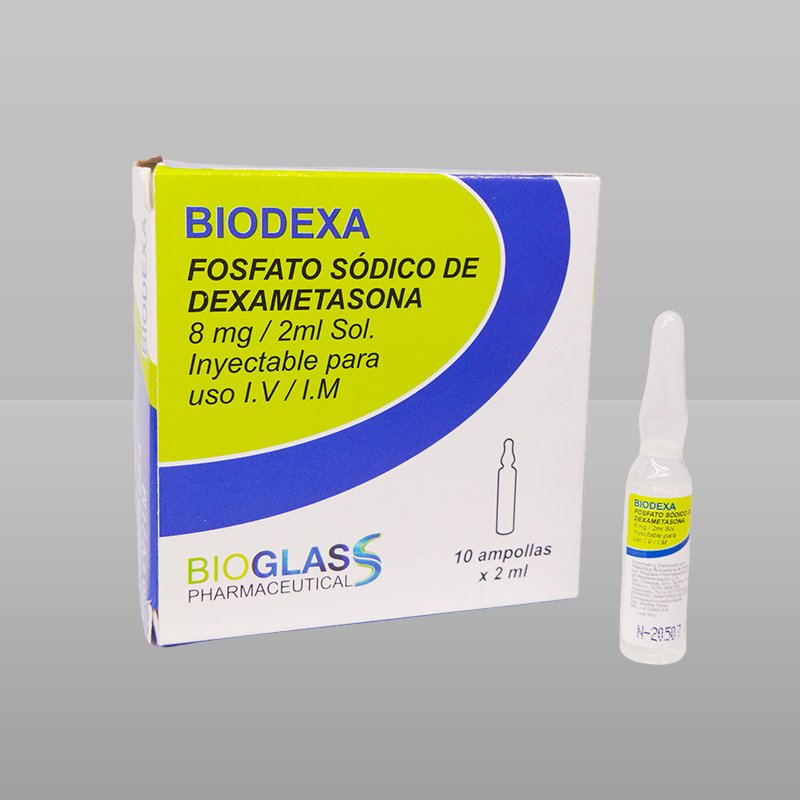 BIODEXA, FOSFATO SODICO DE DEXAMETASONA BP 8MG/2ML X 1 AMP. BIOGLASS