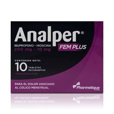 ANALPERFEM PLUS X 10 TAB (IBUPROFENO 200MG - HIOSCINA 10MG) PHARMETIQUE