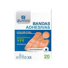 BANDAS ADHESIVAS (CURITAS) MIXTAS COLOR PIEL X 20UNDS Z