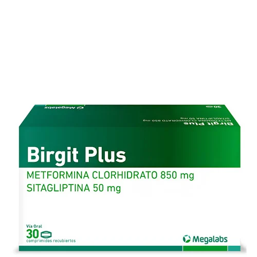 BIRGIT PLUS 850MG/50MG (METFORMINA/SITAGLIPTINA) X 30COMP MEGALABS