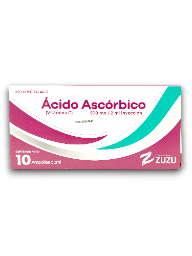 ACIDO ASCORBICO 500MG/2ML I.V I.M LAB ZUZU