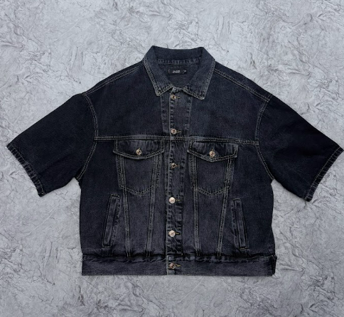 CHAQUETA MANGA-CORTA AZUL PETROLEO