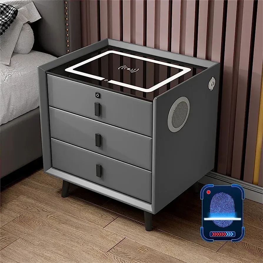 J - Mesa de noche Smart 900-2 Gris Oscuro