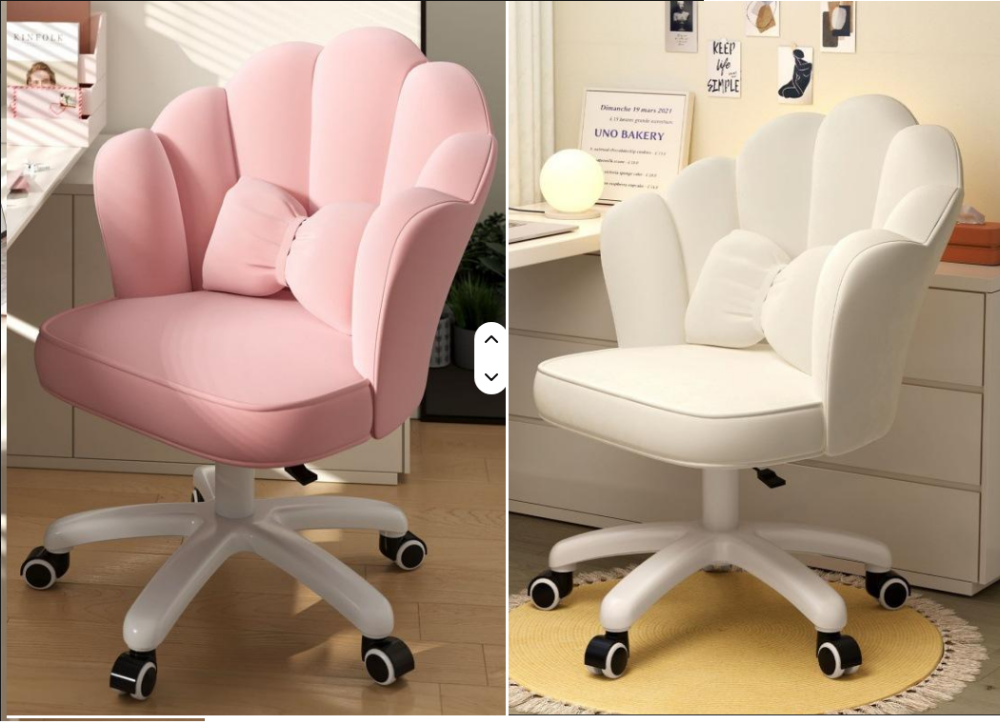 J - Silla de tocador Giratorio Rosado-Gris 190366 606