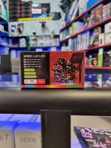 M - Luces Solares Multicolor Navideñas 10 metros 100 Leds SD12029