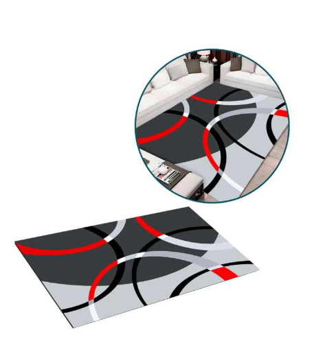 M - Alfombra Regular 160x230 vermelho AntiDeslizante