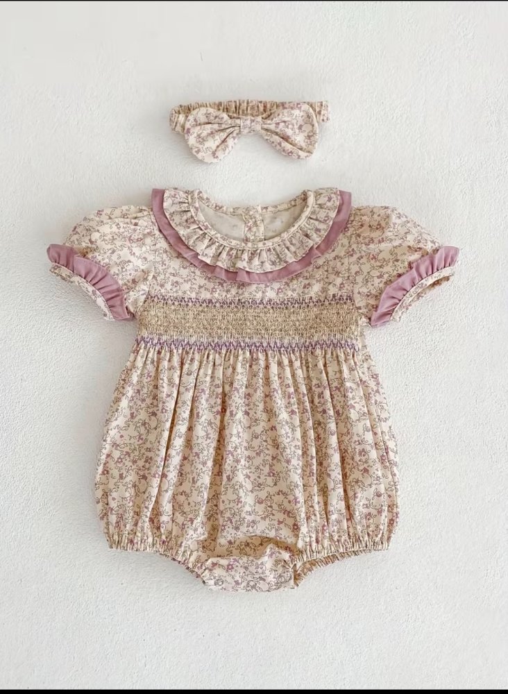 Mameluco Vintage Morado con Beige
