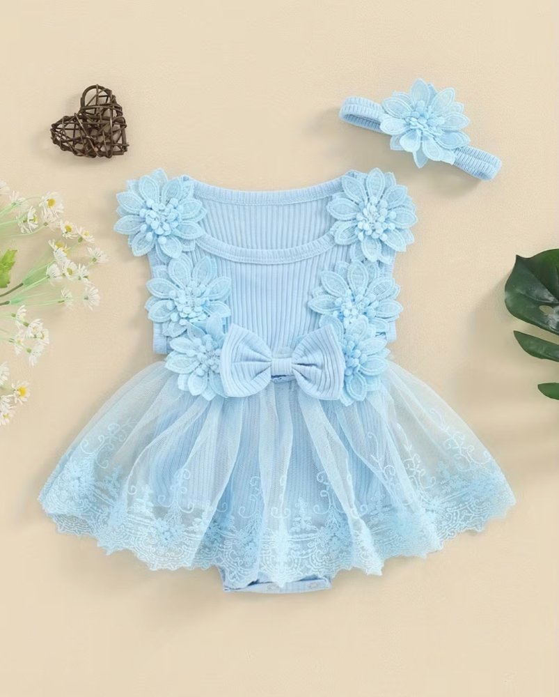 Vestido azul flores
