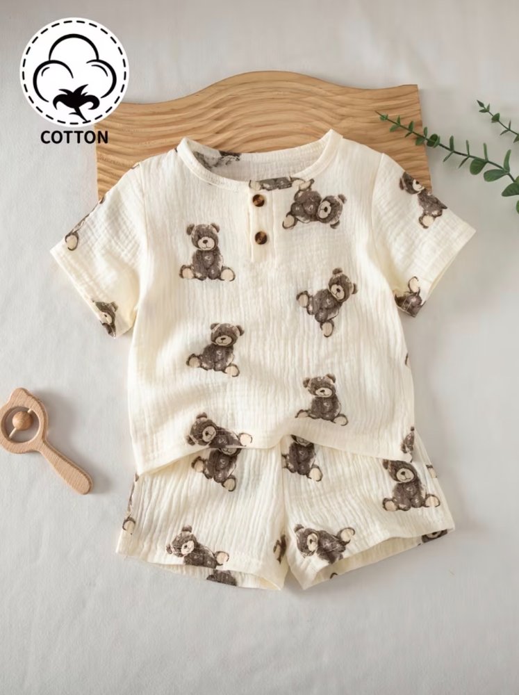 Conjunto beige de osito niño