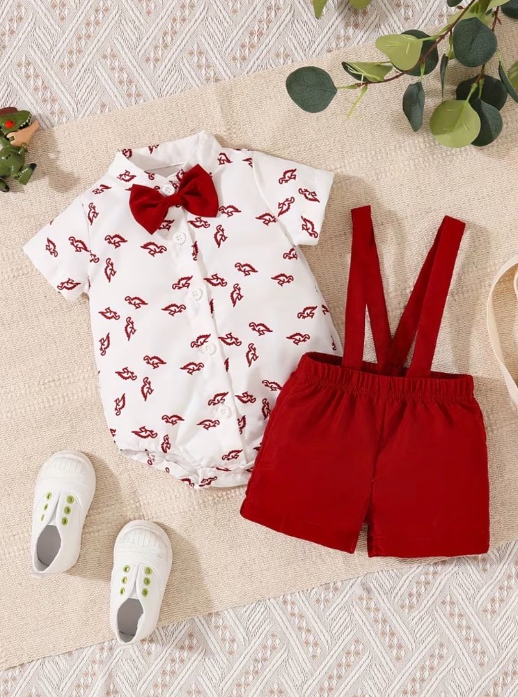 Conjunto Elegante Rojo con Corbatín