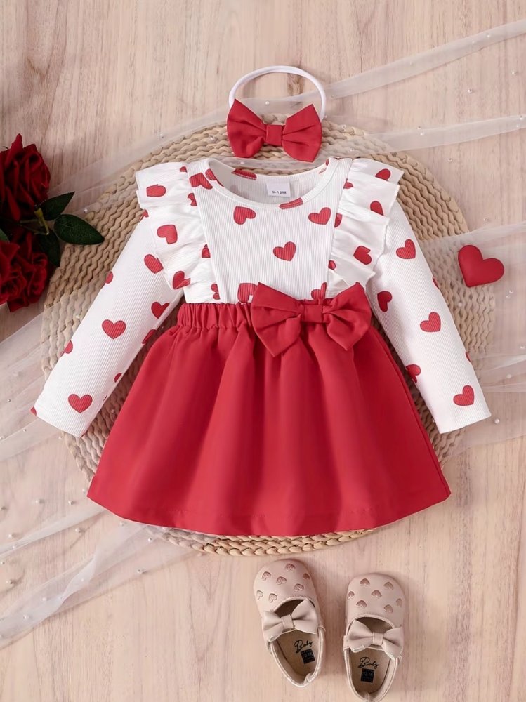 Vestido rojo con corazones