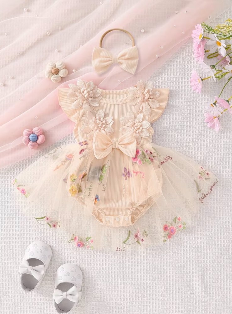 Mameluco tutu flores
