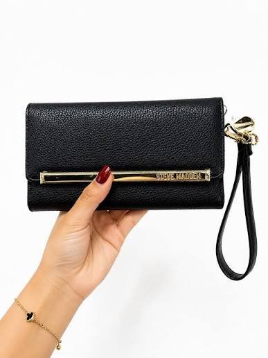 Billetera STEVE MADDEN MO211130 BLACK LOGOBAR TRIFOLD