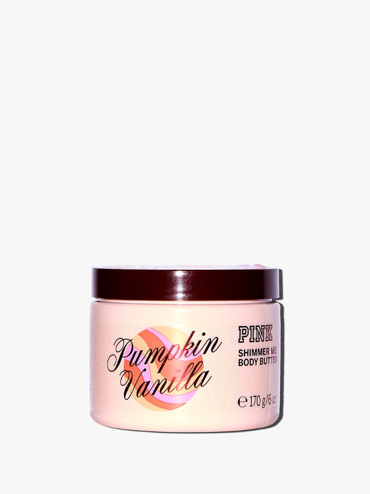 Manteca corporal con brillo de calabaza y vainilla PINK 170 gr