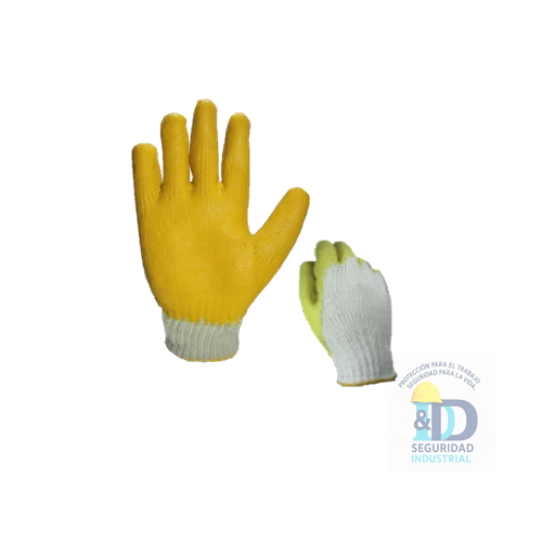 Guante de Hilaza Latex Amarillo Talla Unica