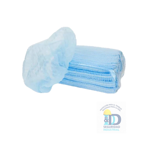 Cofia/Gorro  Oruga Desechable Azul X 100