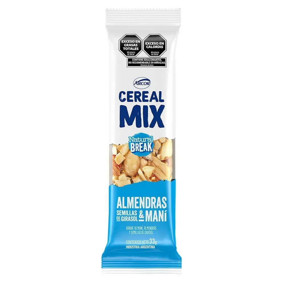Barra Cereal Mix Almendras, Maní y Semillas de Girasol