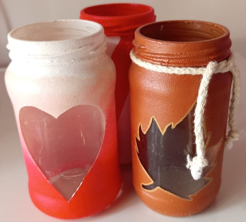 Frascos pintados