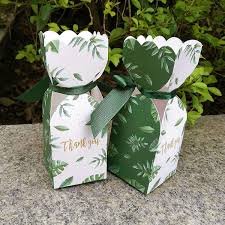 Caja Thank You verde con moño