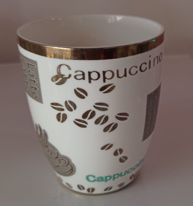 Taza bordes dorados Cappuccino