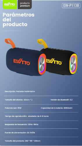 EWTTO EW-P113B PARLANTE INALAMBRICO