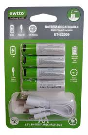 EWTTO Bateria Recargable Doble A