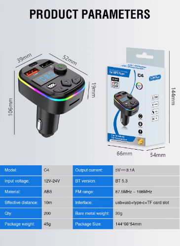 Multifuncional Wireless Car MP3 Player