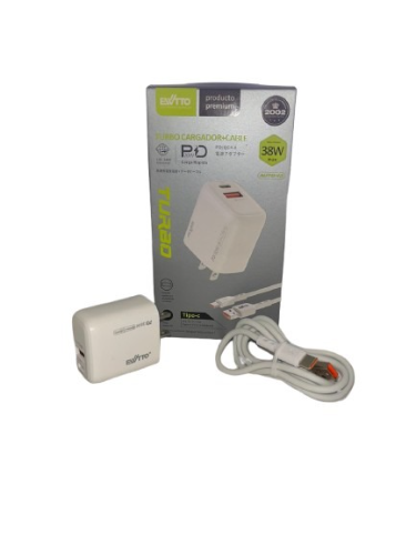 EWTTO Turbo Cargador + Cable Usb a Typie C 38W Max