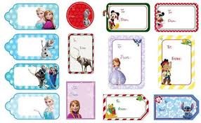 Etiquetas de Navidad de Disney