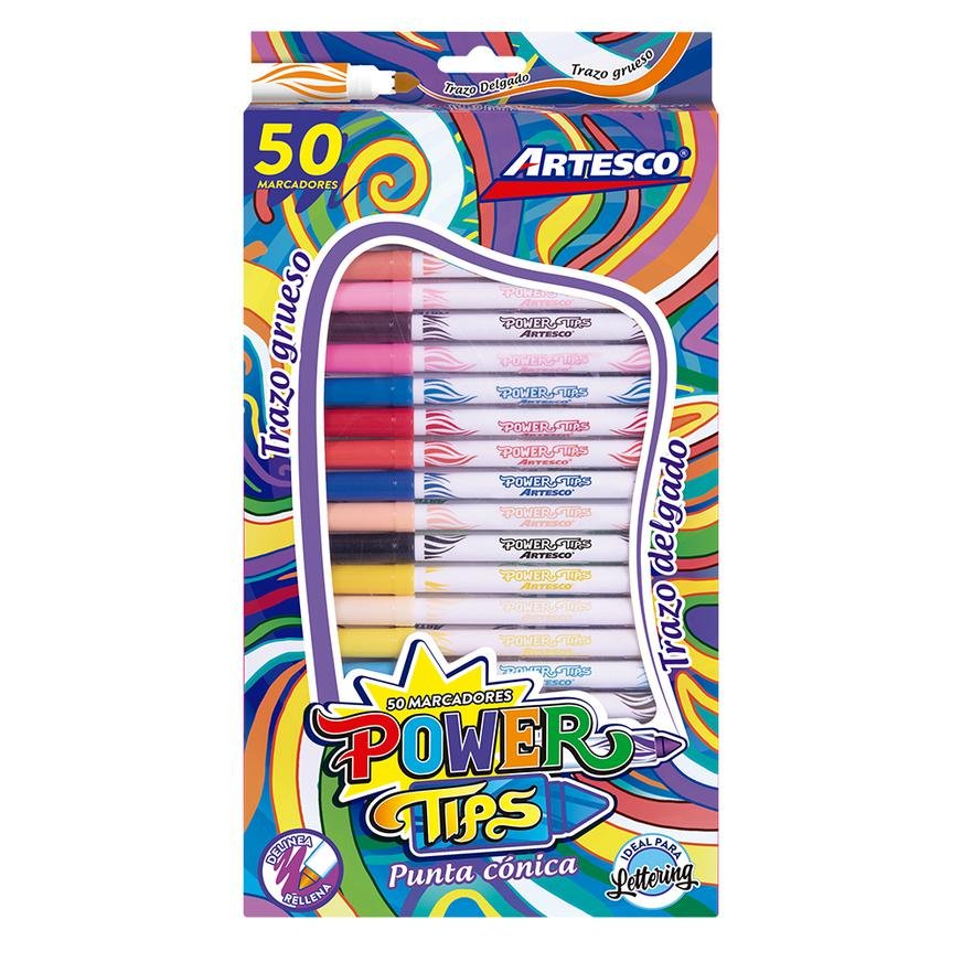 PLUMONES POWER TIPS ARTESCO X 50 UNID