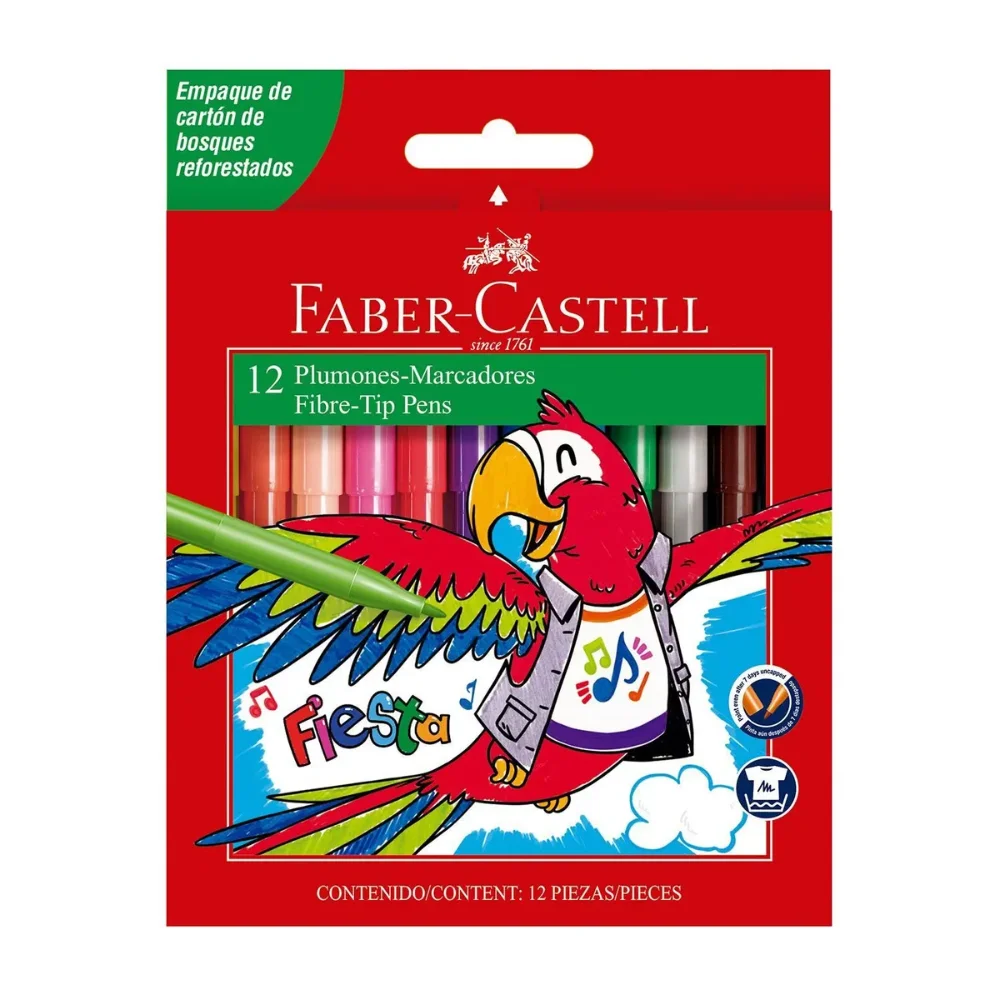 PLUMONES DELGADOS FABER CASTELL X 12UNID.