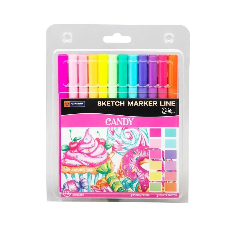 MARCADOR SKETCH MARKER CANDY X 12 VINIFAN