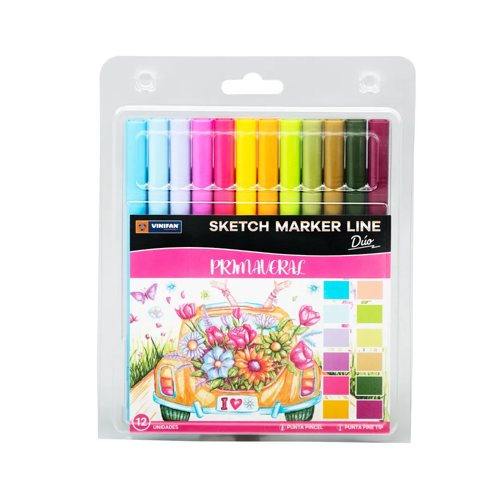 MARCADOR SKETCH MARKER PRIMAVERAL X 12 VINIFAN