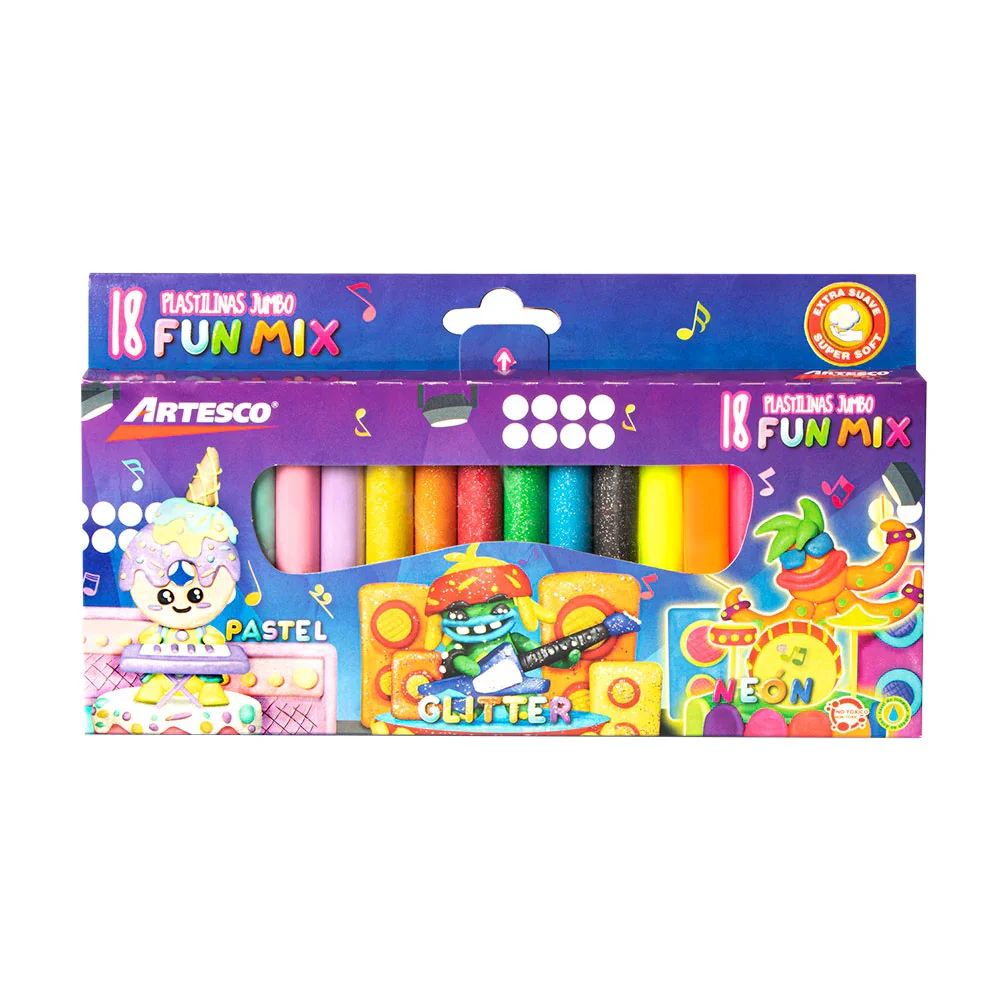 PLASTILINA JUMBO DELUXE X 18 UNID ARTESCO